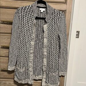 Market & Spruce Black and White Cardigan Size S